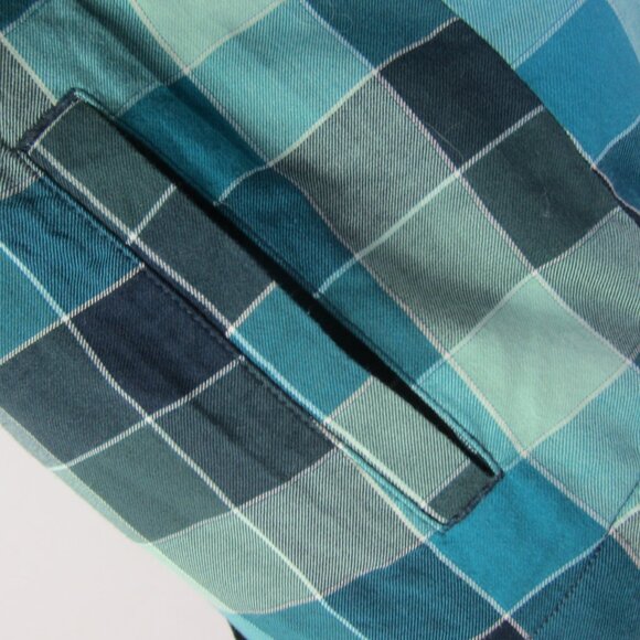 NEW LL Bean Shacket Women S Teal Blue Green Plaid Flannel Shirt Fleece Lined NWT - Picture 7 of 8